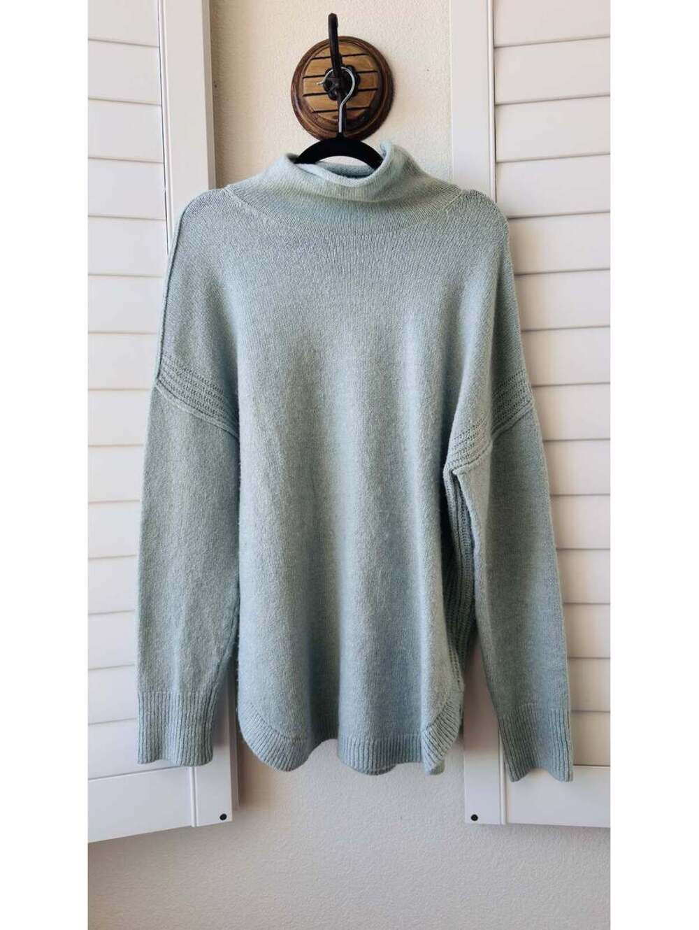 GAP Light Blue Funnel Neck Oversized Tunic Sweater Size XL